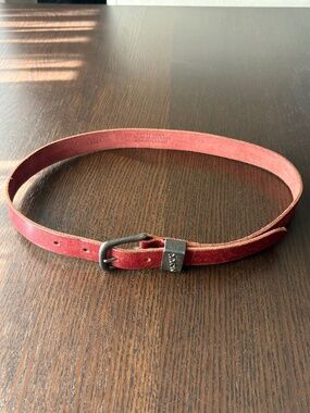 Mexx Red Genuine Leather Belt Sz70/28, Made in Holland Vintage Casual Belt